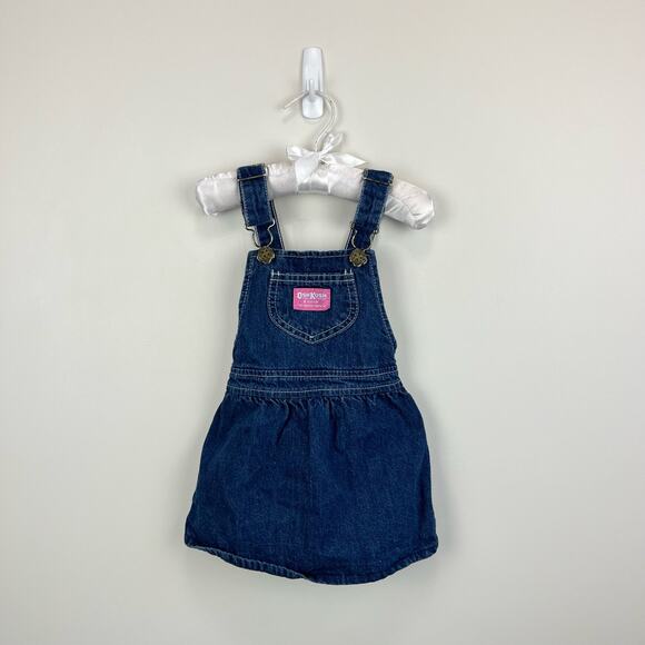 Vintage OshKosh B'gosh Denim Jumper Dress 24 Months USA - Picture 1 of 7